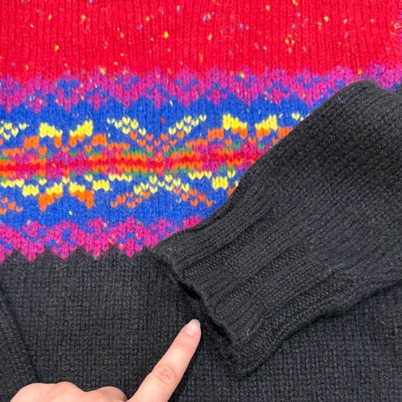 Express Tricot Y2K Vintage Nordic Scandinavian Wool Intarsia Sweater XS Holiday - Picture 4 of 8